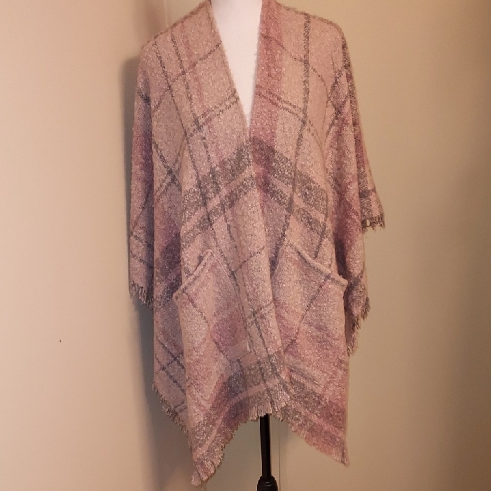 Plaid Open Front Women Sweater